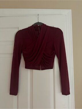 Burgundy Bardot Top Size M